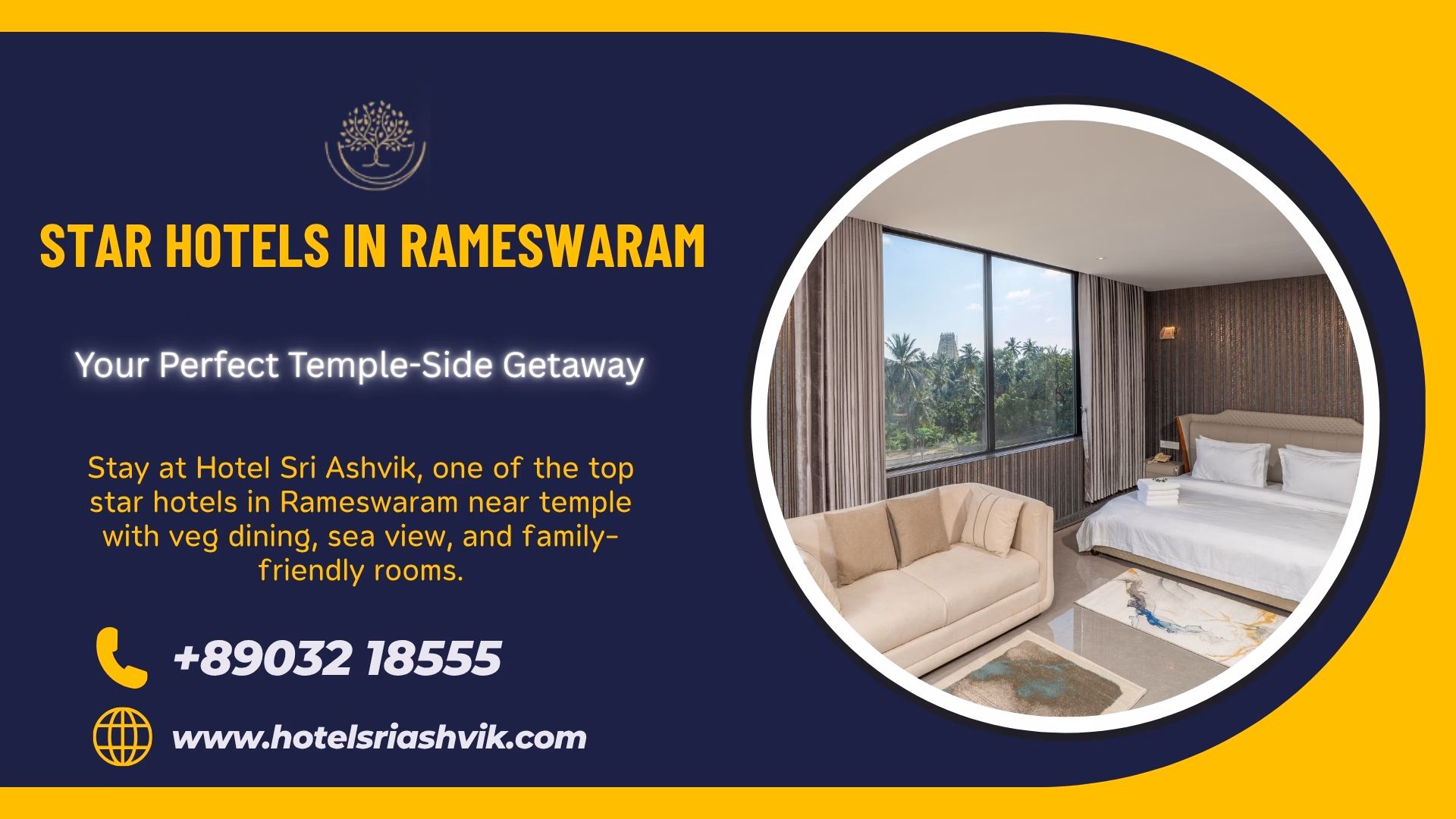 Hotel Sri Ashvik – one of the top star hotels in Rameswaram near temple offering vegetarian dining, sea view, and family-friendly rooms.