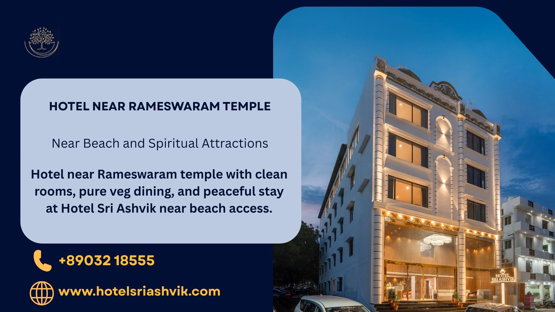 Hotel near Rameswaram temple with clean rooms, pure veg dining, and peaceful stay at Hotel Sri Ashvik near beach access.